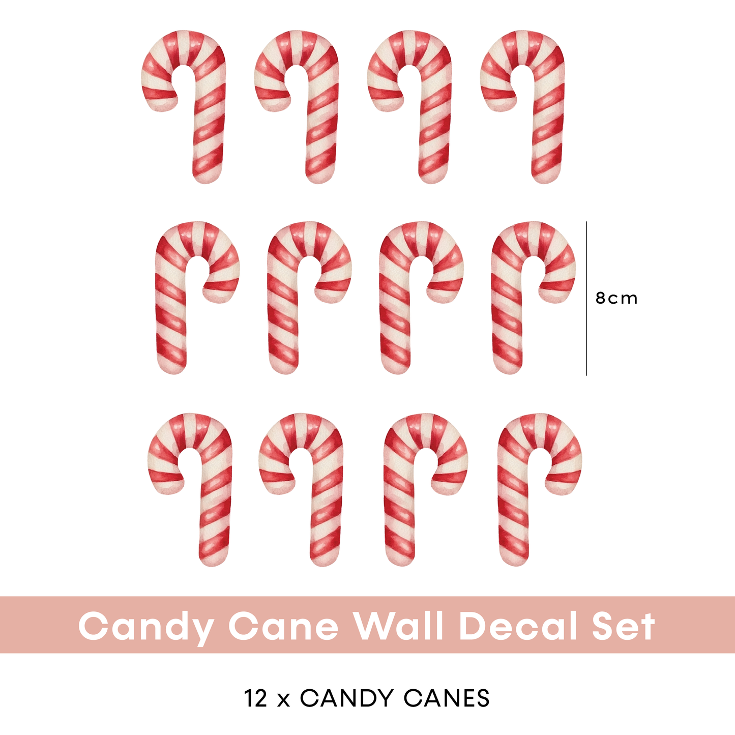 Candy Cane Wall Decal Set