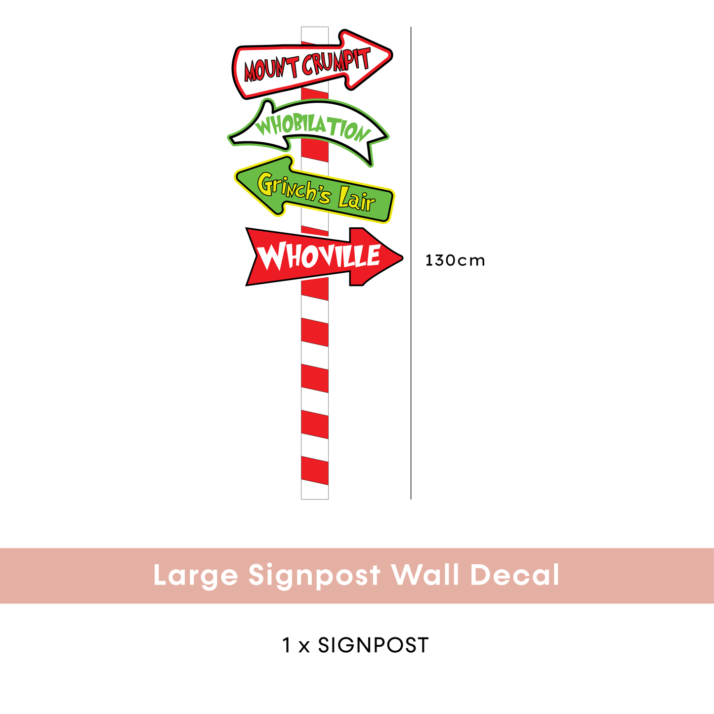 Grinch & Sign Post Wall Decal Set
