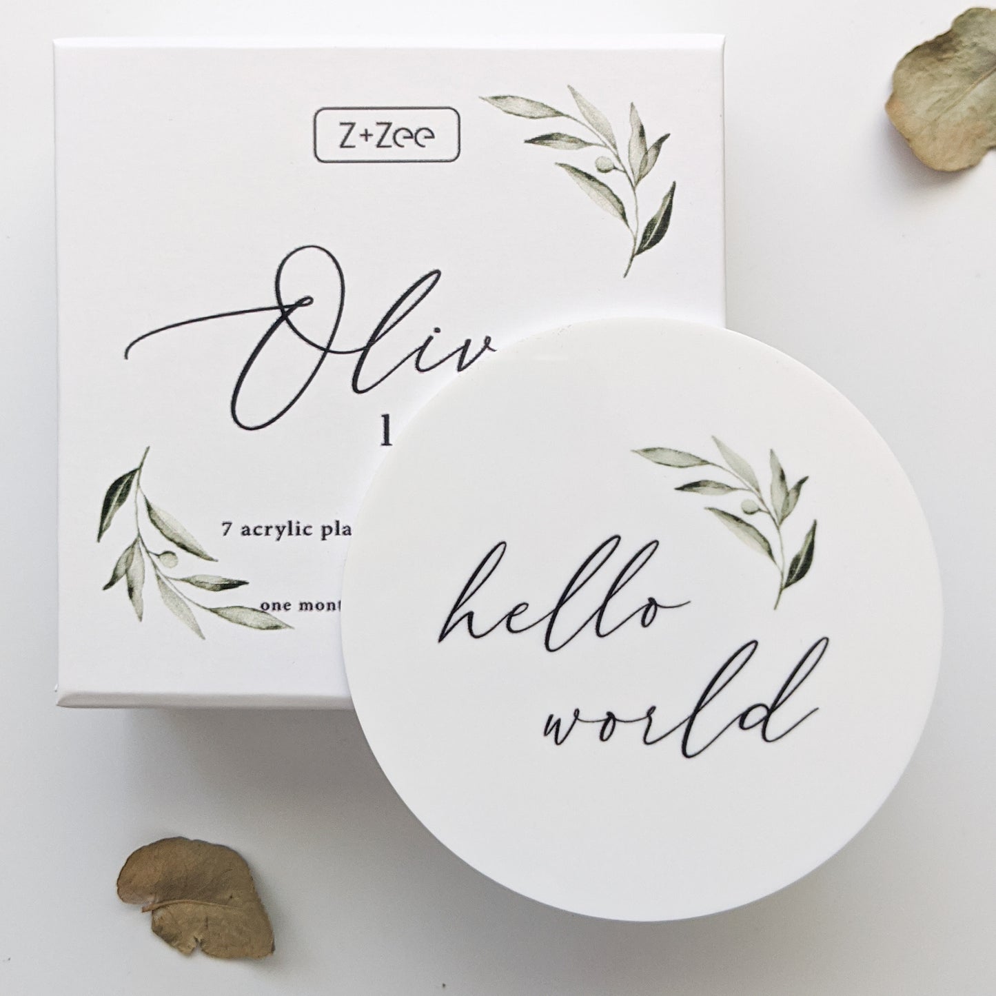 Olive Leaf Milestone Plaques