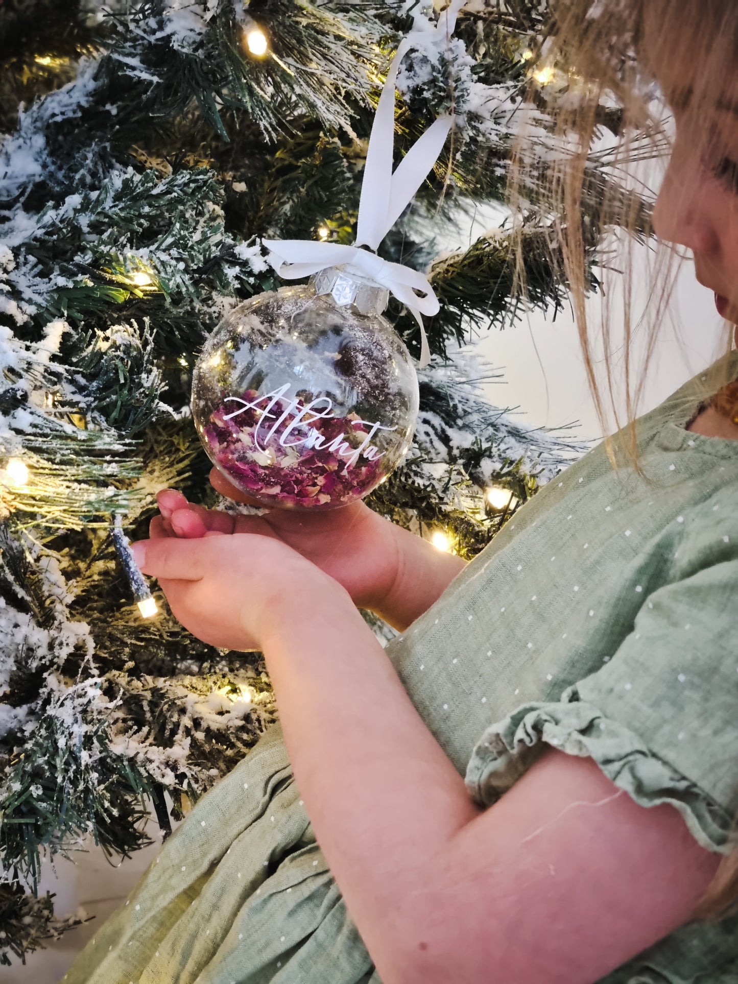 Clear Personalised Petite Petal Bauble