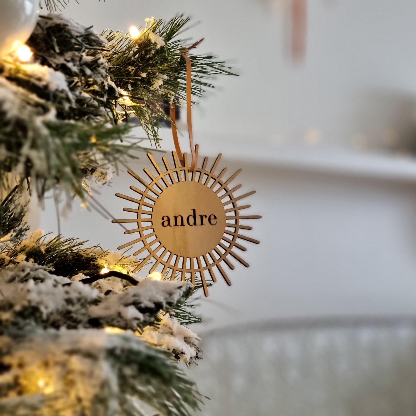Personalised Rattan Christmas Baubles