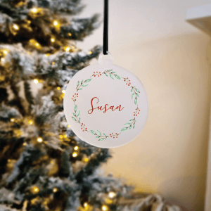 Santa/Wreath Christmas Bauble