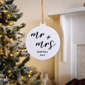Personalised Mr & Mrs Bauble