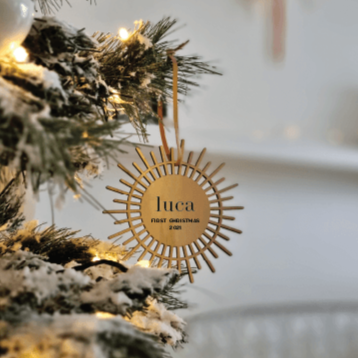 Personalised Rattan Christmas Baubles