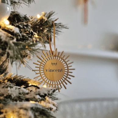 Personalised Rattan Christmas Baubles