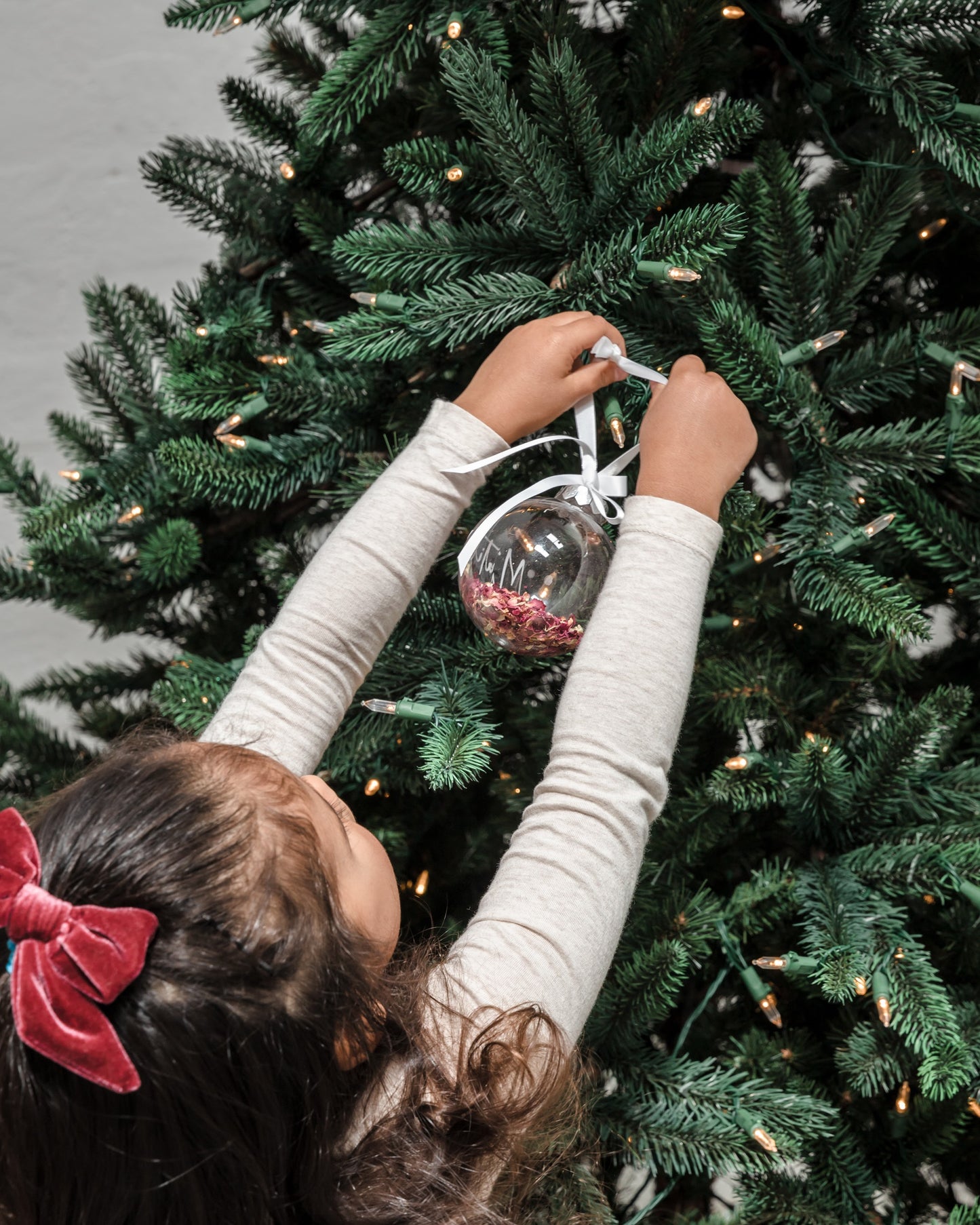 Clear Personalised Petite Petal Bauble