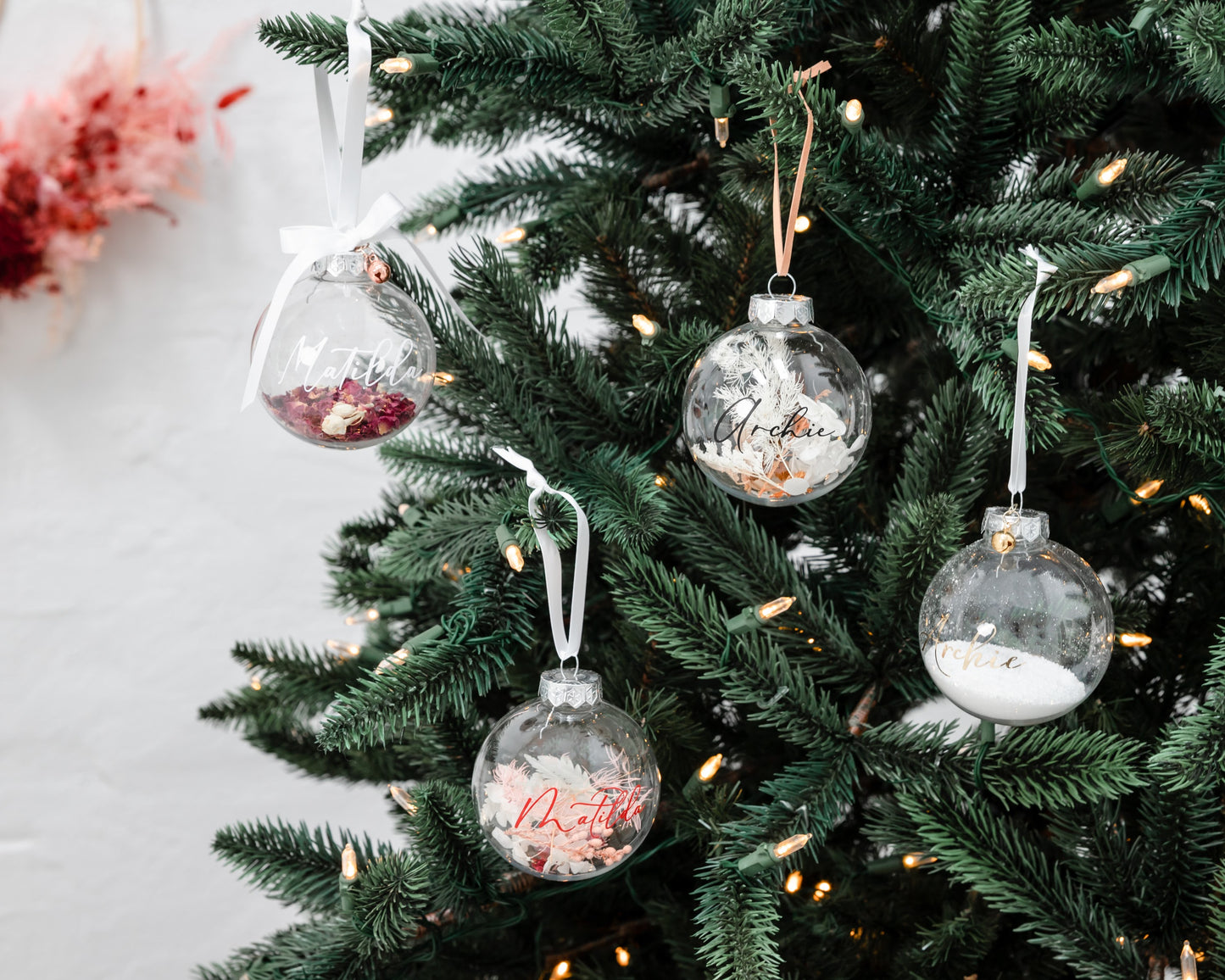 Everlasting Flower Clear Bauble - Rust