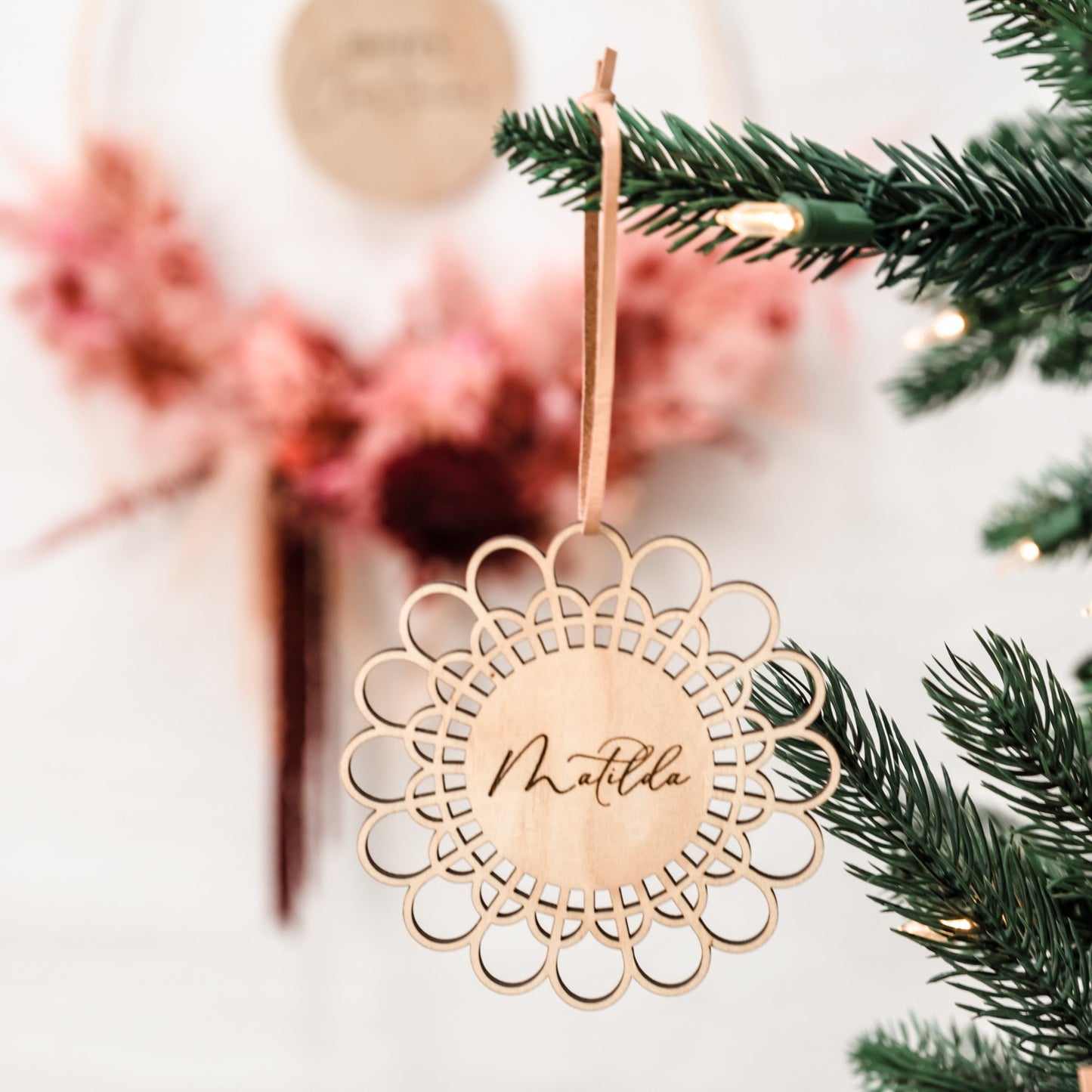 Personalised Rattan Christmas Baubles