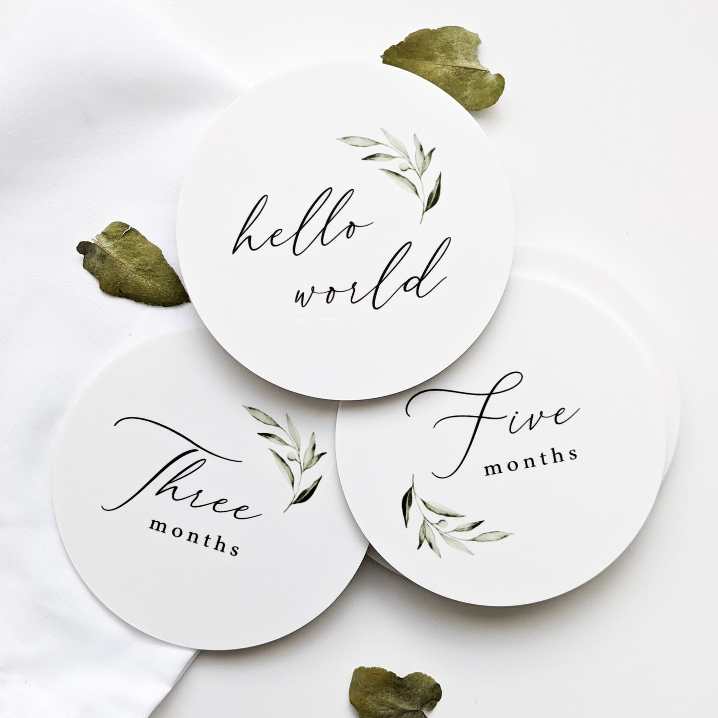 Olive Leaf Milestone Plaques