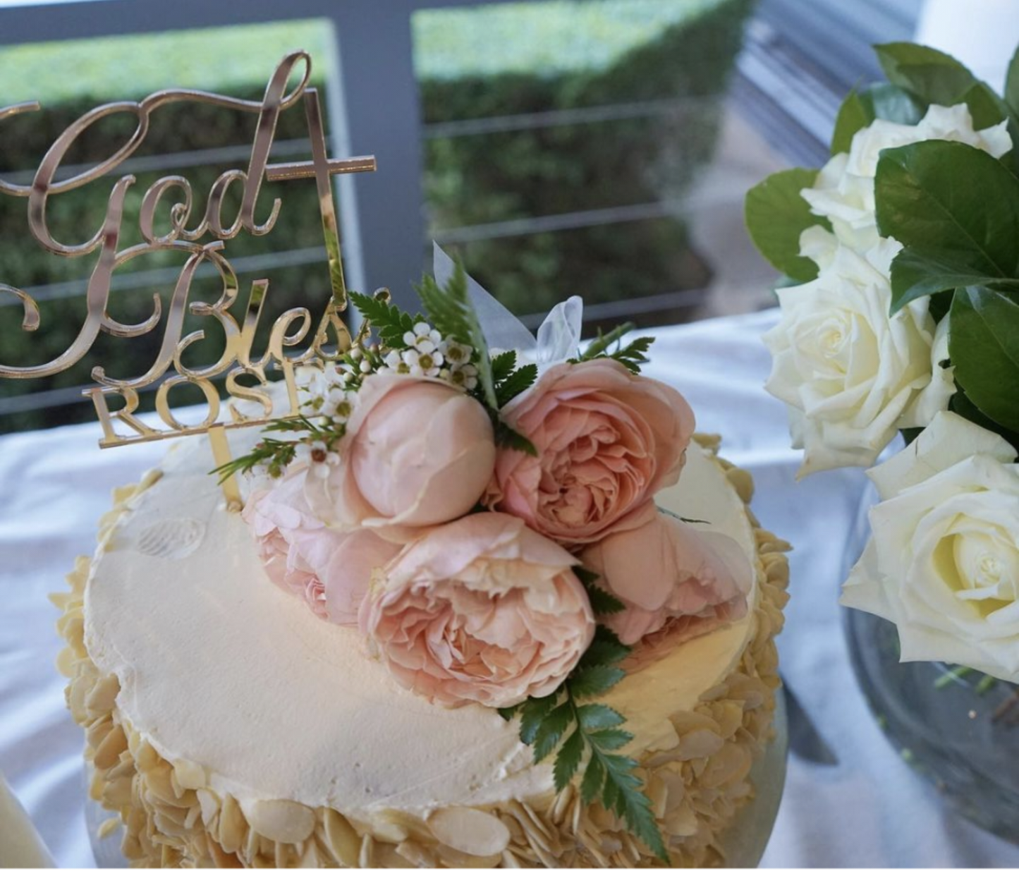 God Bless + Name Cake Topper