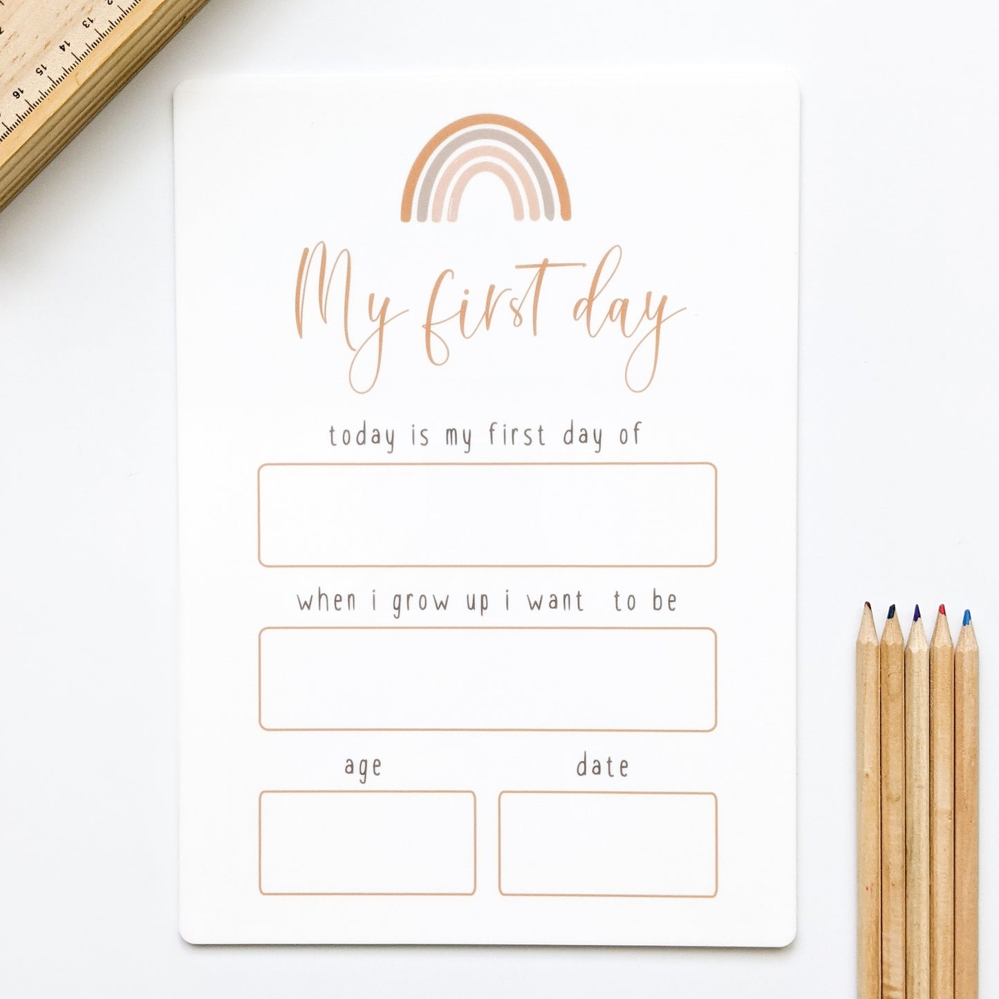 First/Last Day Boards - Earthy Rainbow