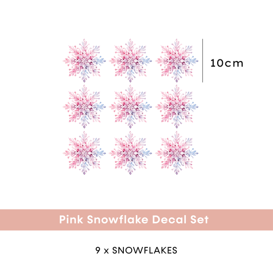 Pink Snowflake Wall Decal Set