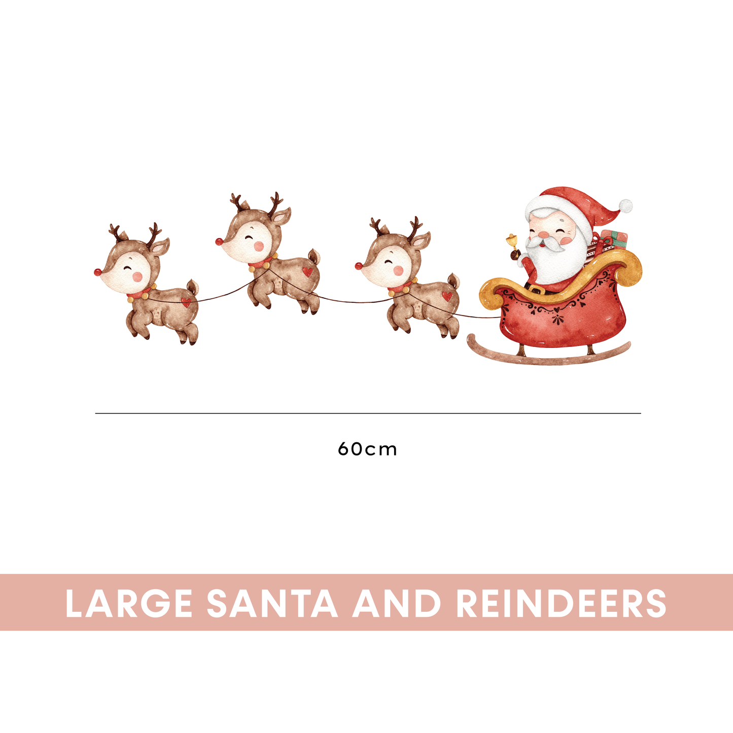 Santa & Reindeers Wall Decal