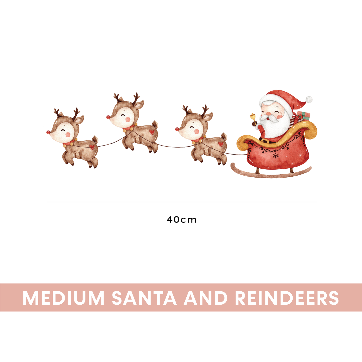 Santa & Reindeers Wall Decal