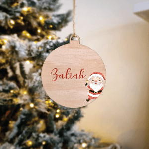 Santa/Wreath Christmas Bauble