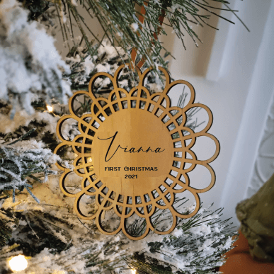 Personalised Rattan Christmas Baubles